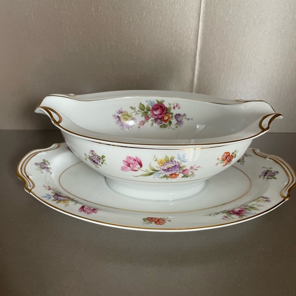 Noritake‎ Aldea Gravy Boat with Attached Underplate 3083 - Picture 1 of 9